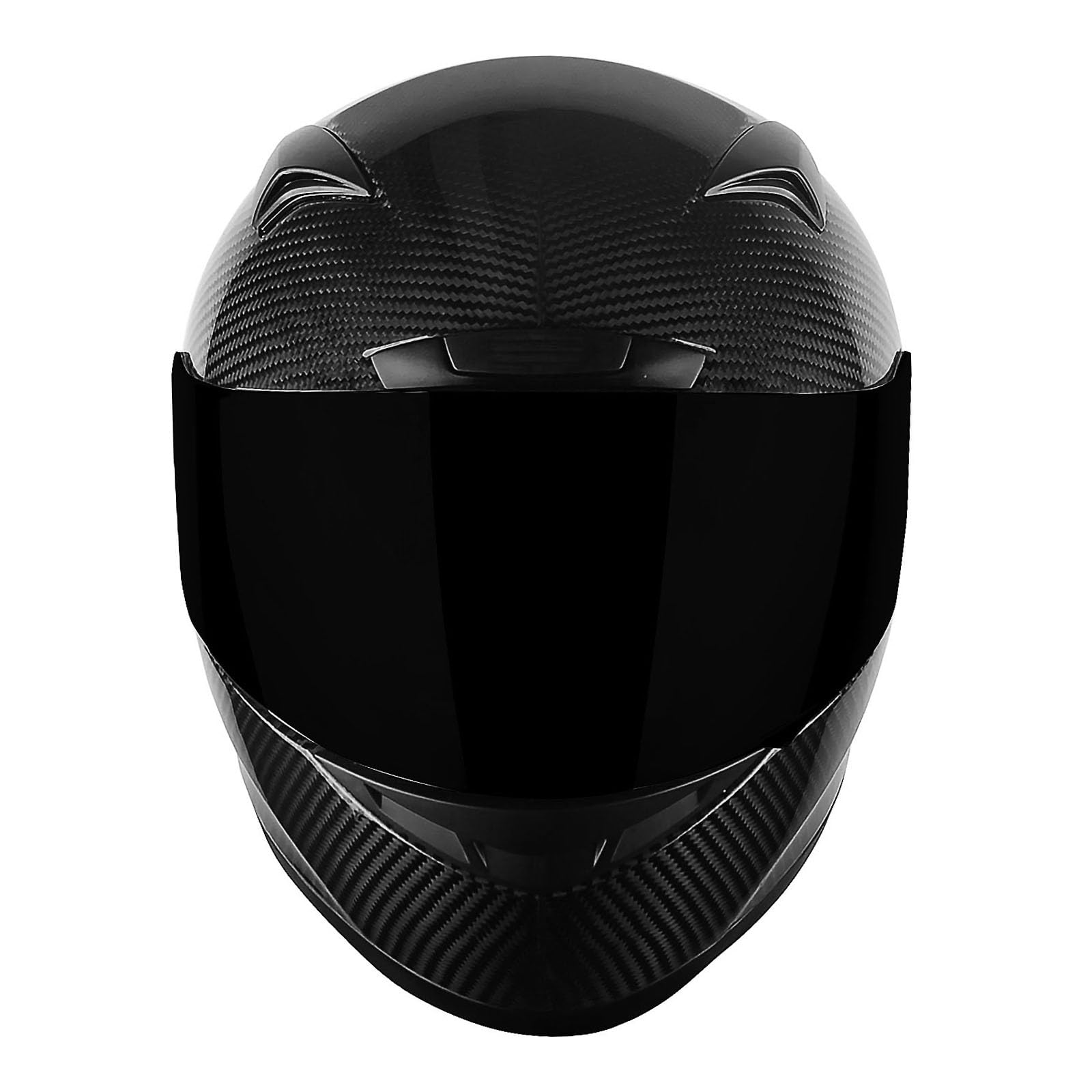 Genuine Carbon Fiber Motorcycle Helmet - Lightweight 3.2lb Full Face Street Bike Helmet HG335 (Black) | Perfect for Racing, Commuting & Road Safety