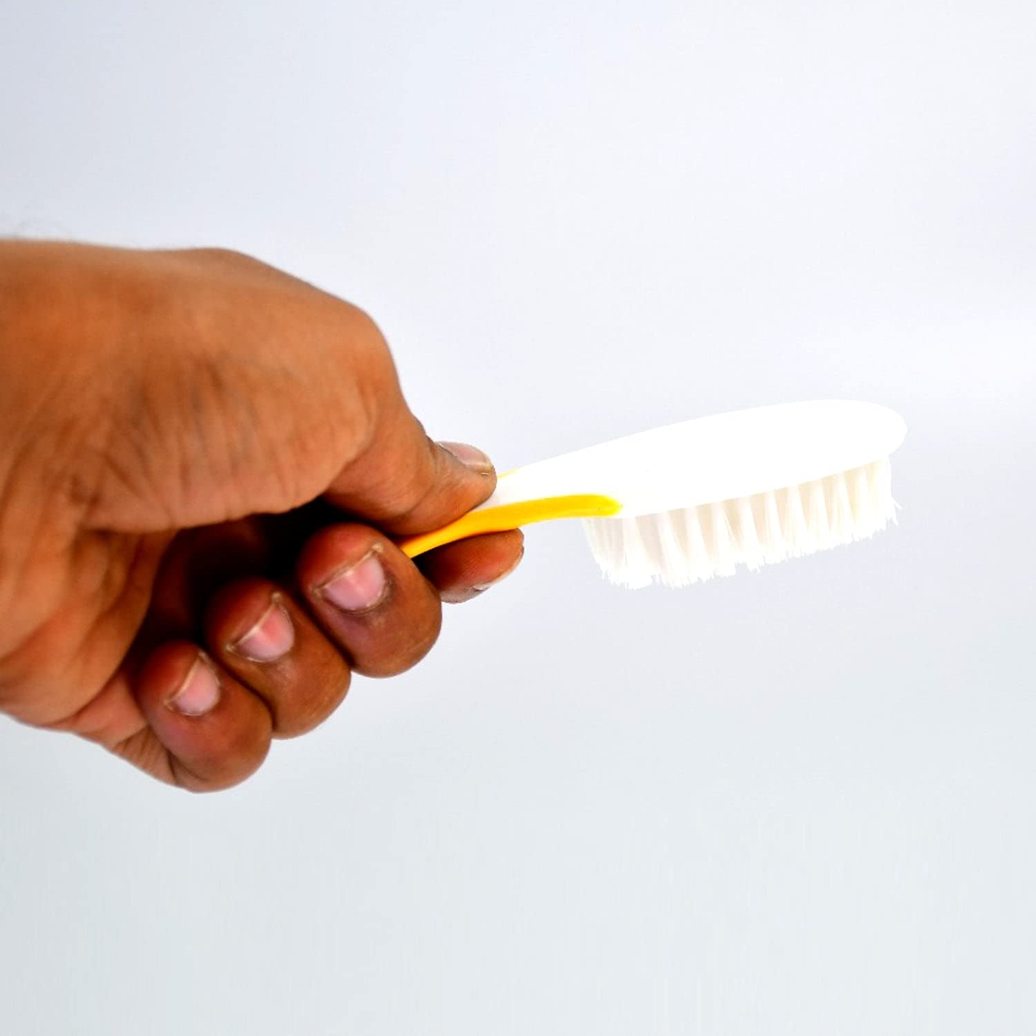**Stainless Steel Nail Brush for Men & Women - Heavy Duty Handle Grip, Toe & Fingernail Scrubber - Perfect for Pedicure, Manicure & Deep Cleaning - Ideal for Home, Salon & Travel Use**