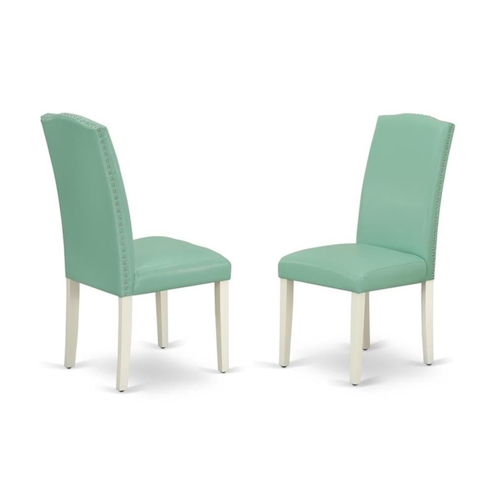 6-Piece Extendable Farmhouse Dining Set - Rustic White Square Table with Teal Upholstered Chairs for Small Spaces | Perfect for Kitchen, Dining Room & Compact Homes | Ideal for Family Dinners, Entertaining Guests & Cozy Meals