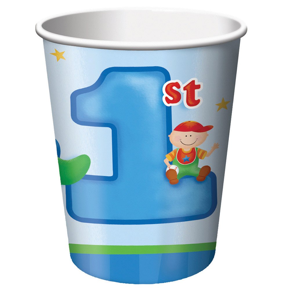 8-Count Colorful Paper Party Cups for Birthday Celebrations - Perfect for Kids' Parties, Baby Showers & Festive Gatherings