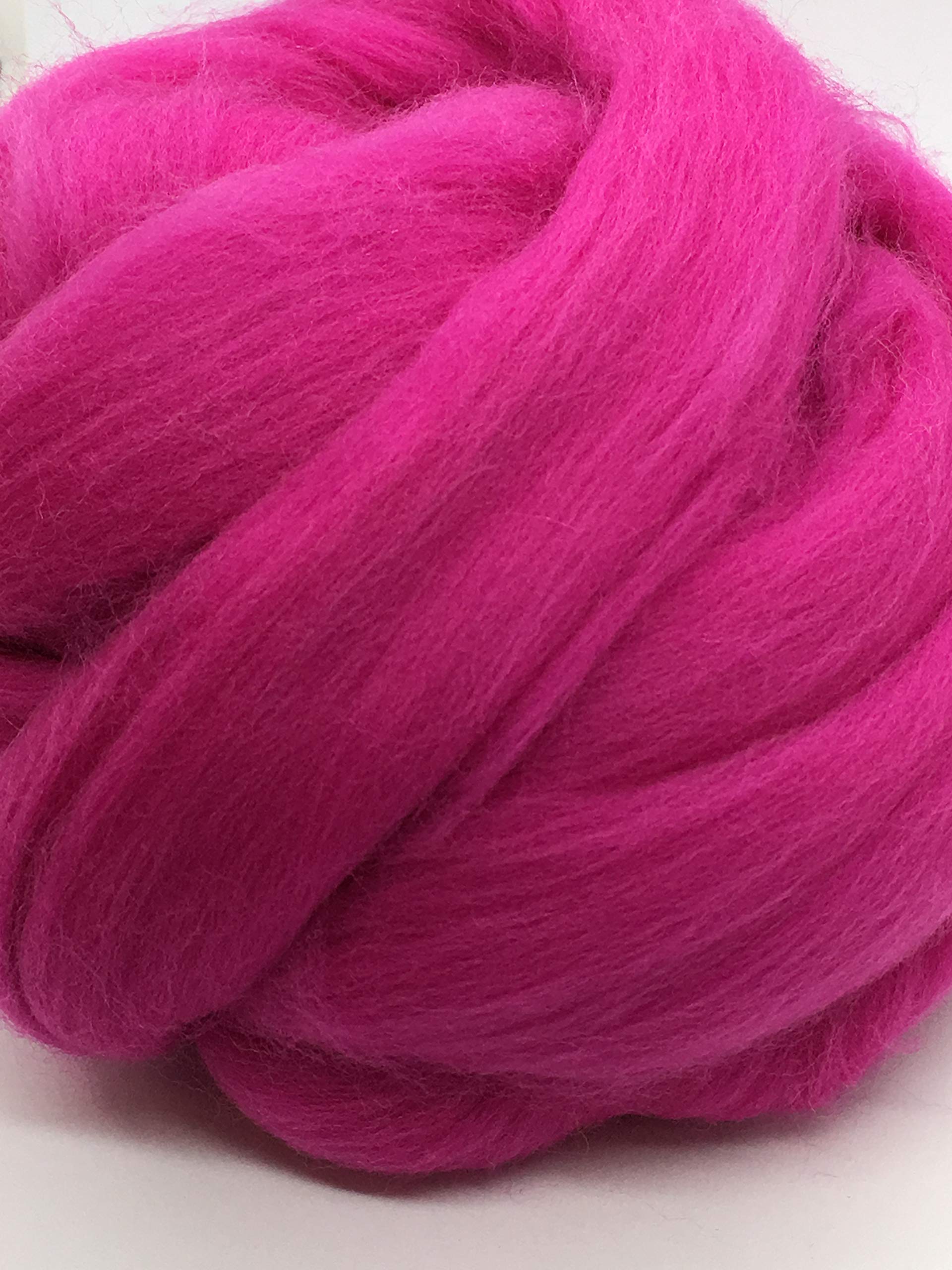 Premium Hot Pink Merino Wool Roving Fiber - 5lb Bulk for Spinning, Felting & Knitting | Soft Handmade Yarn Material for DIY Crafts, Needlework & Fiber Arts Projects | Perfect for Hand Spinners, Weavers & Textile Artists in USA