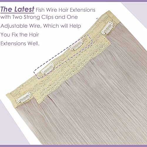 Premium Fish Line Halo Hair Extensions with Invisible Clips - Seamless 100% Human Hair Extensions for Length & Volume - Perfect for Weddings, Parties & Daily Styling