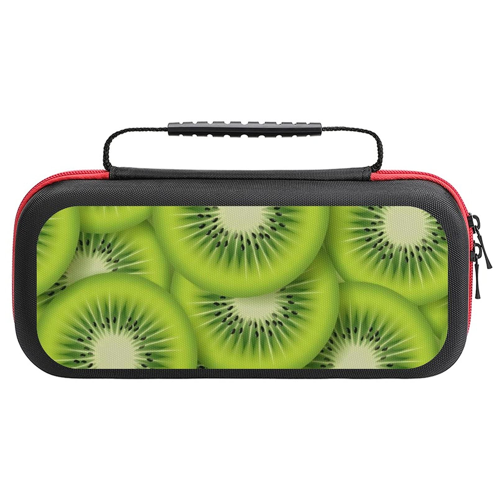 Premium Sliced Kiwifruit Print Carrying Case for Nintendo Switch Lite - Portable Travel Storage Bag with Accessory Pouch | Perfect for Gaming On-The-Go, Commuting & Travel Protection