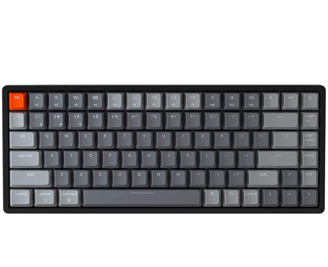 Keychron K2 V2 Wireless Mechanical Keyboard - 75% Compact Layout, Bluetooth/USB-C Wired, RGB Backlit, NKRO, Aluminum Frame for Mac/Windows (Gateron G Pro Brown Switch) - Perfect for Gaming, Office Work & Programming