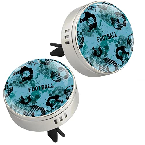 Premium Blue Football Pattern Car Air Freshener Vent Clip - Long Lasting Aroma Diffuser for Cars, Trucks & SUVs | Perfect for Sports Fans, Game Day Commutes & Road Trips