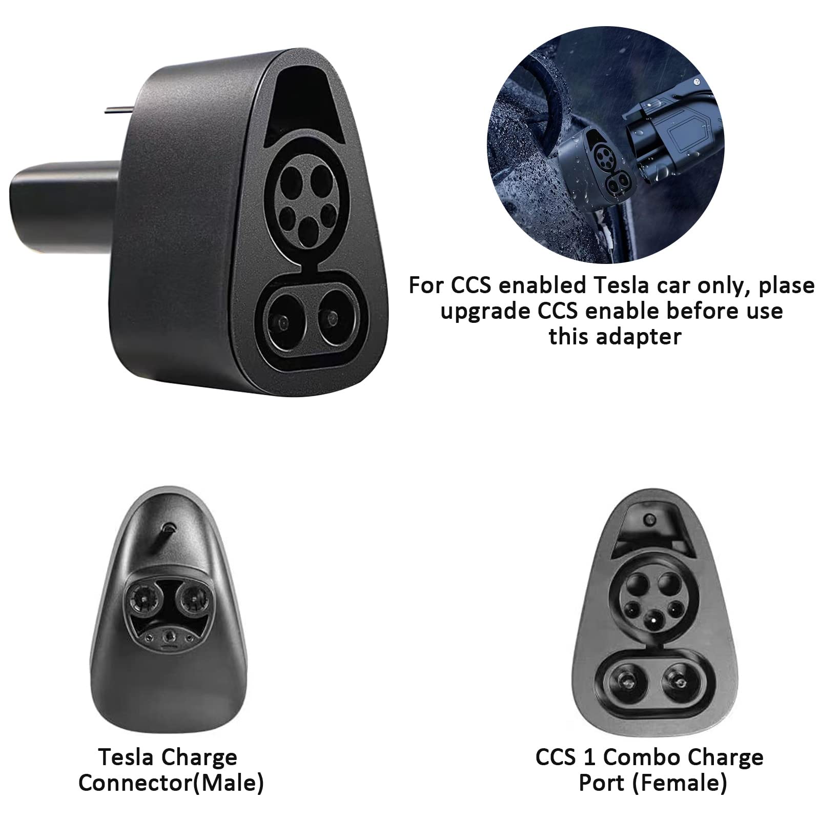 Tesla CCS to Tesla Adapter for Model Y/3/X/S - 300A 250KW Supercharger Adapter for Level 3 Fast Charging | Compatible with CCS Plug Stations | Perfect for Road Trips & Fast Charging on the Go