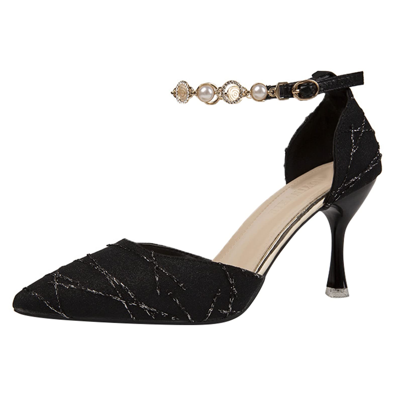 Stylish Rhinestone High Heel Sandals for Women - Breathable Lace-Up Fashion Shoes with Sparkling Accents | Perfect for Summer Outfits, Date Nights & Casual Occasions
