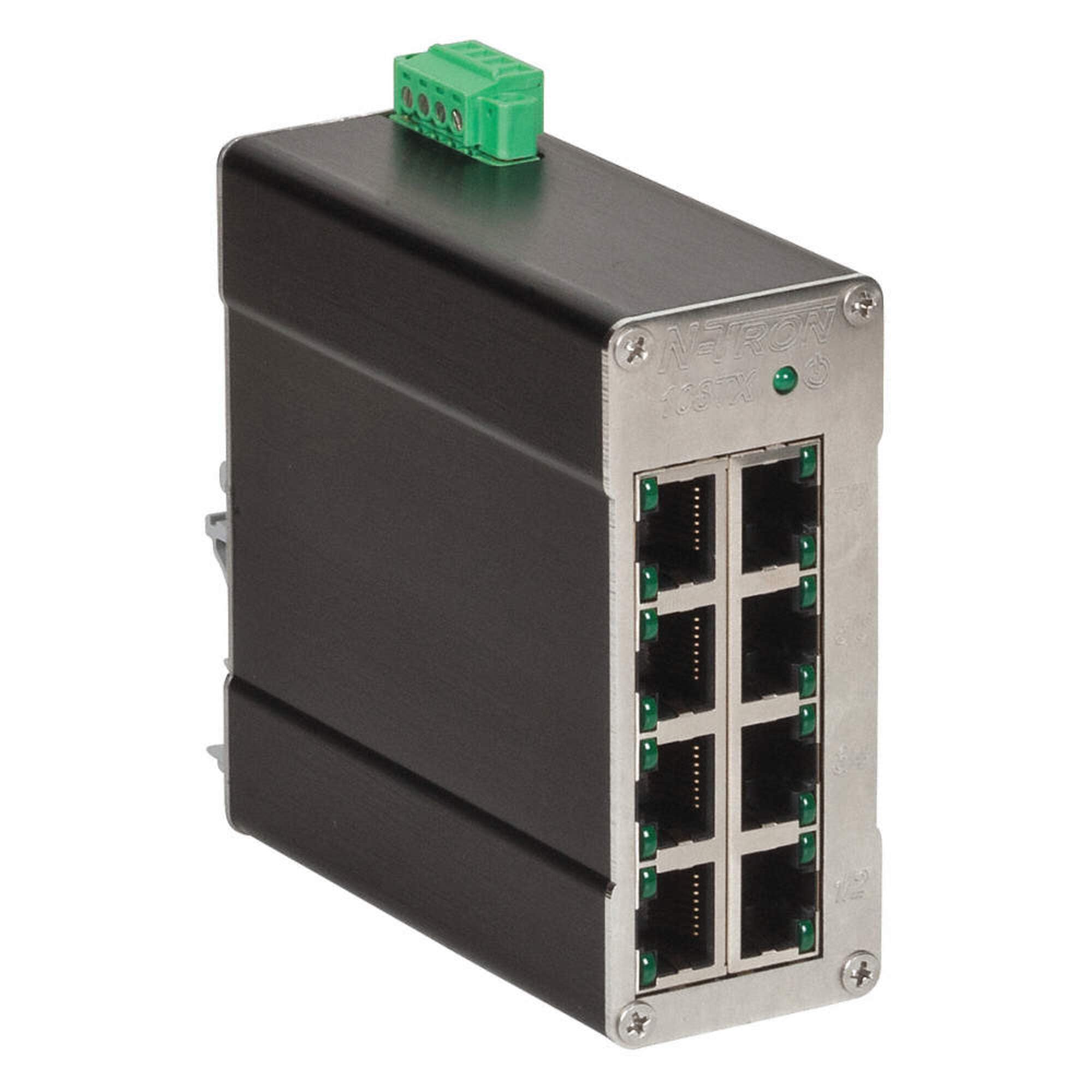 Red Lion N-TRON 108TX 8-Port 10/100BaseTX Industrial Ethernet Switch - Reliable Network Connectivity for Factory Automation & Harsh Environments