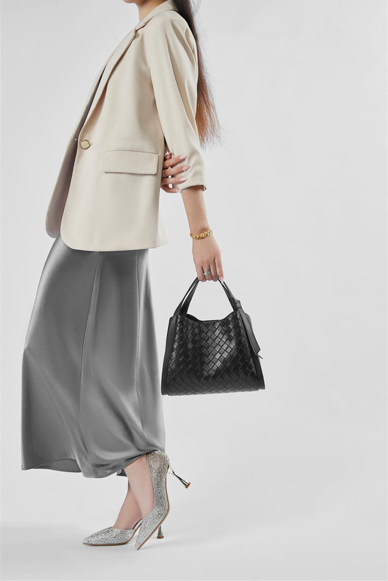 Stylish Woven Handbag with Adjustable & Detachable Straps - Perfect for Work, Travel & Everyday Use