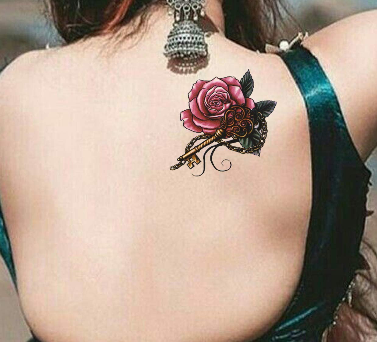 Waterproof Temporary Tattoo Stickers for Men & Women - 3D Realistic Flowers, Butterflies, Stars, Angels, Wolves & Armband Designs (60mm x 105mm) | Perfect for Parties, Festivals, Cosplay & Body Art