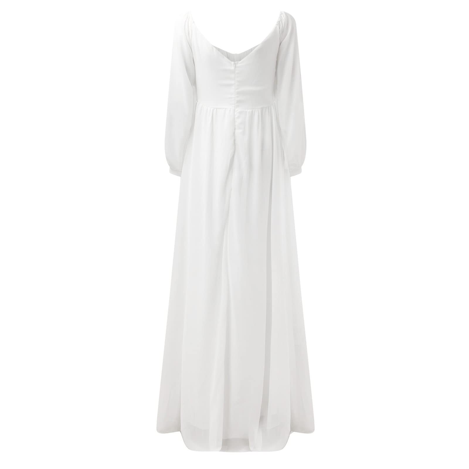 Elegant Off-Shoulder White Maxi Dress for Women - Sexy Bridesmaid & Wedding Guest Formal Gown - Perfect for Beach Weddings, Evening Parties & Special Occasions