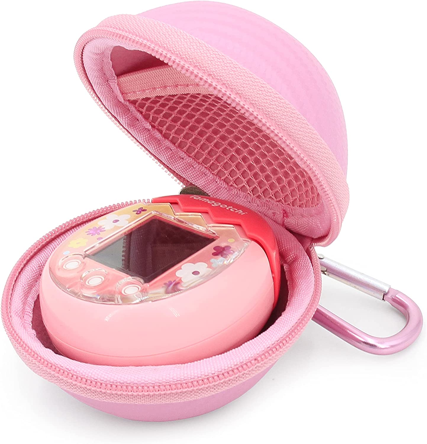 Casematix Pink Carry Case for Tamagotchi Pix Camera - Protective Case with Wrist Strap & Carabiner - Perfect for Virtual Pet Protection and On-the-Go Play