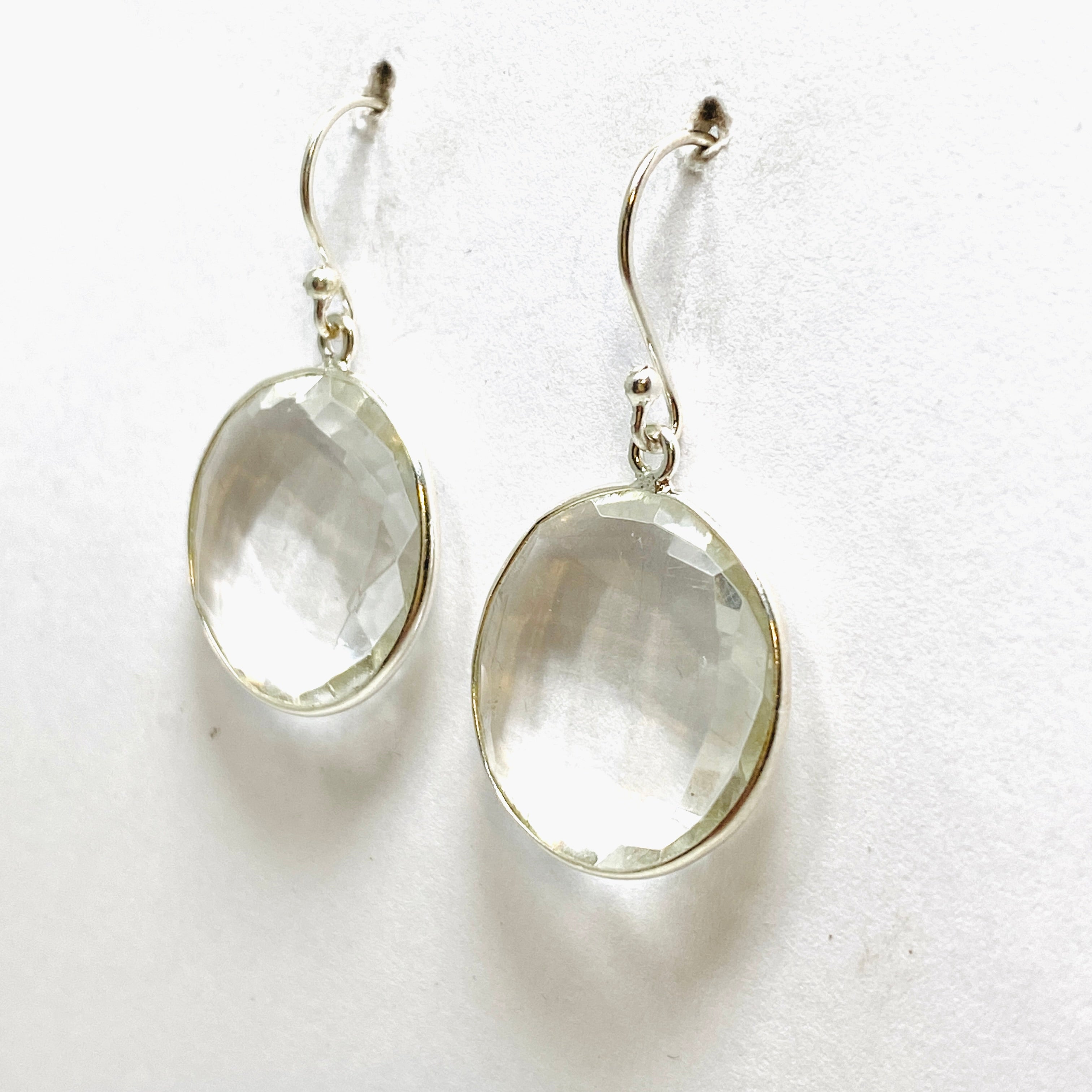 Clear Quartz Round Checkerboard Faceted Earrings for Women - Elegant Crystal Stud Earrings for Daily Wear & Special Occasions | PEGJ212