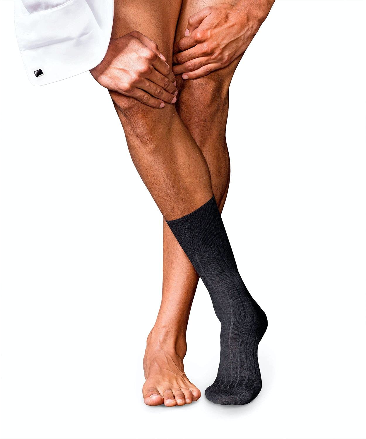 FALKE Men's No. 2 Dress Socks - Lightweight Ultrasoft Cashmere Crew Socks for Business & Formal Wear - Insulating Winter Socks for Office, Wedding & Special Occasions