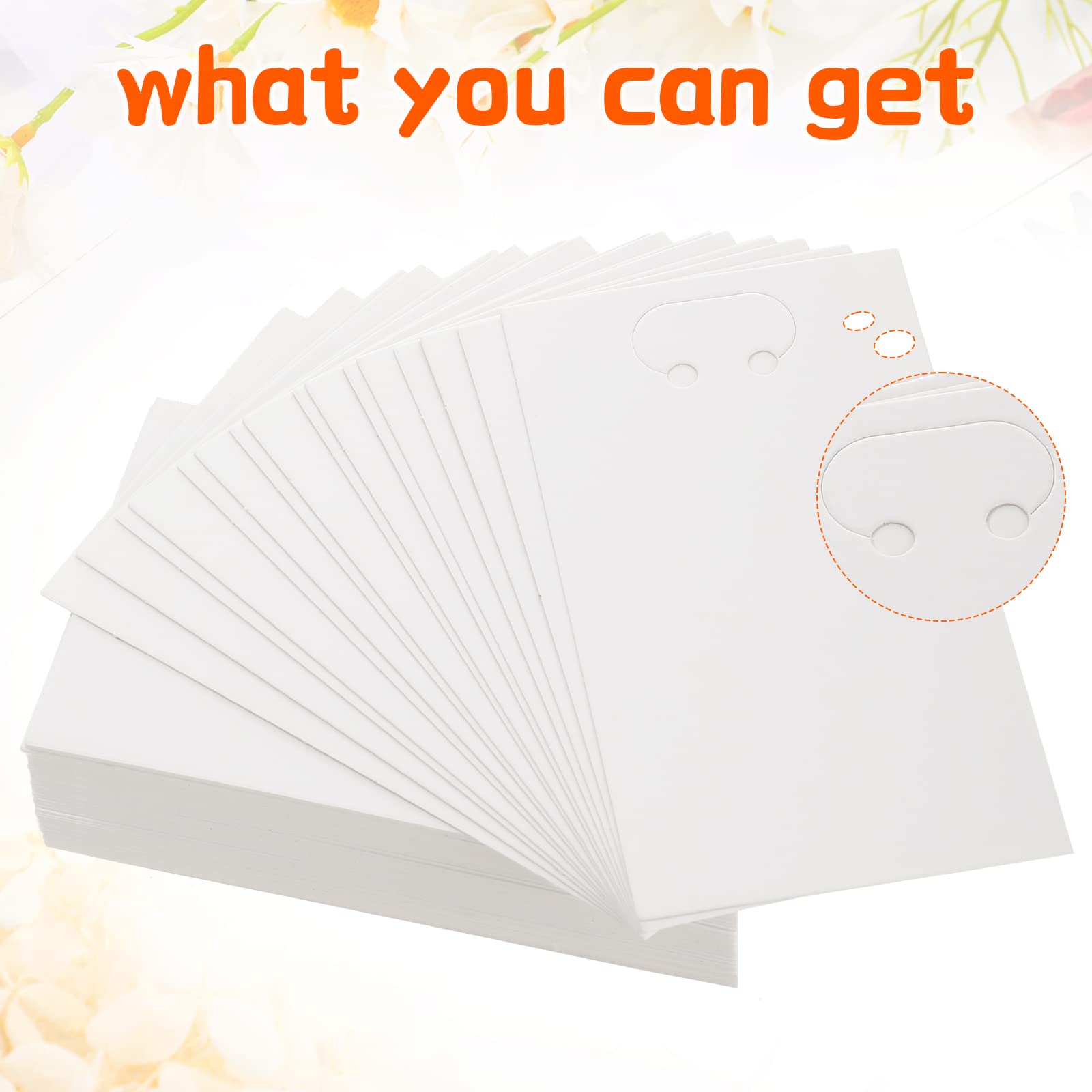 400 Pcs White Keychain Display Cards with Clear Self-Sealing Bags (2.8