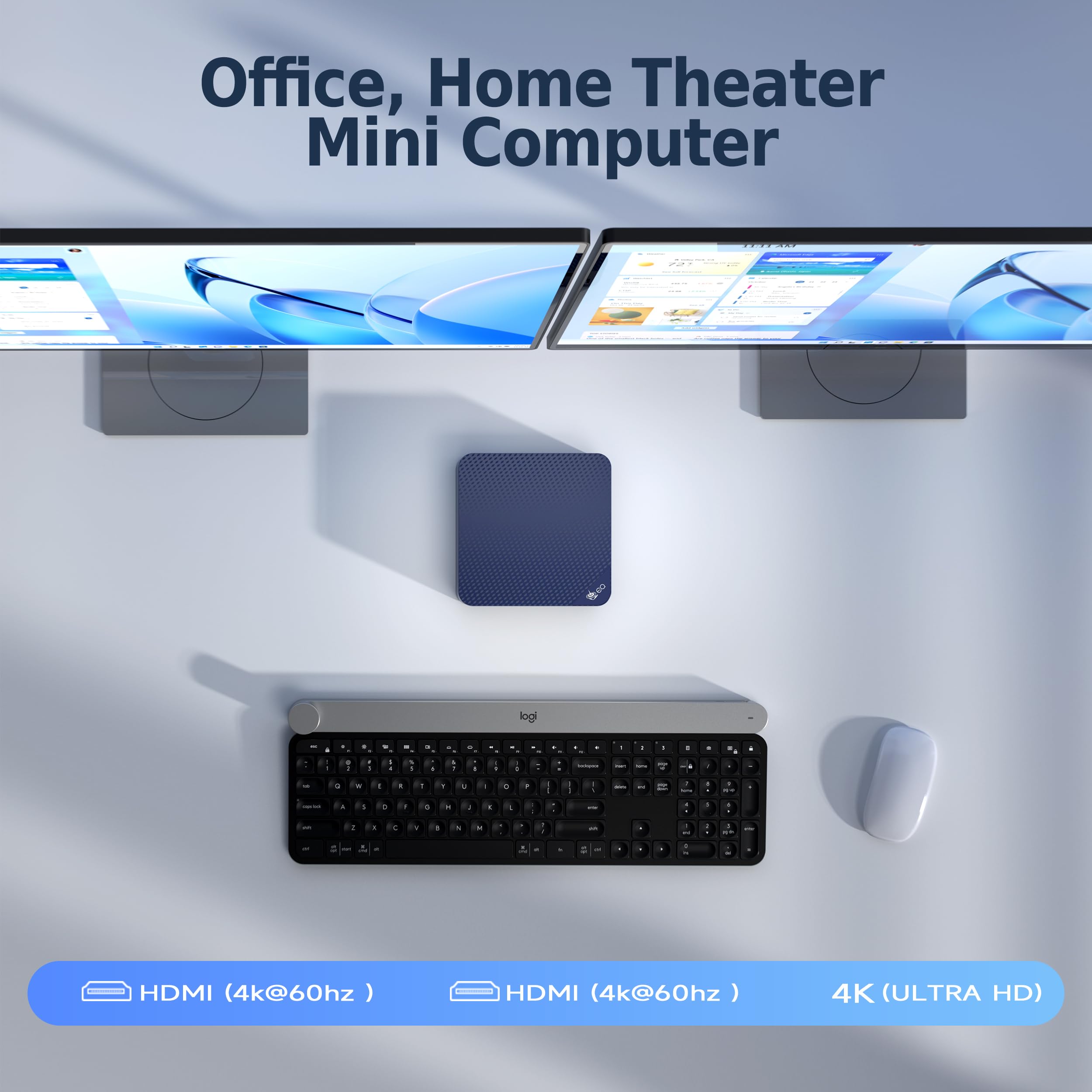 Beelink EQ14 Mini PC - Intel N150 (Upgraded N100) 16GB DDR4 RAM, 1TB M.2 SSD, Dual LAN, WiFi 6, Bluetooth 5.2, USB 3.2, 4K@60Hz Dual HDMI - Compact Desktop Computer for Home Office, Gaming, Network Firewall & Media Streaming