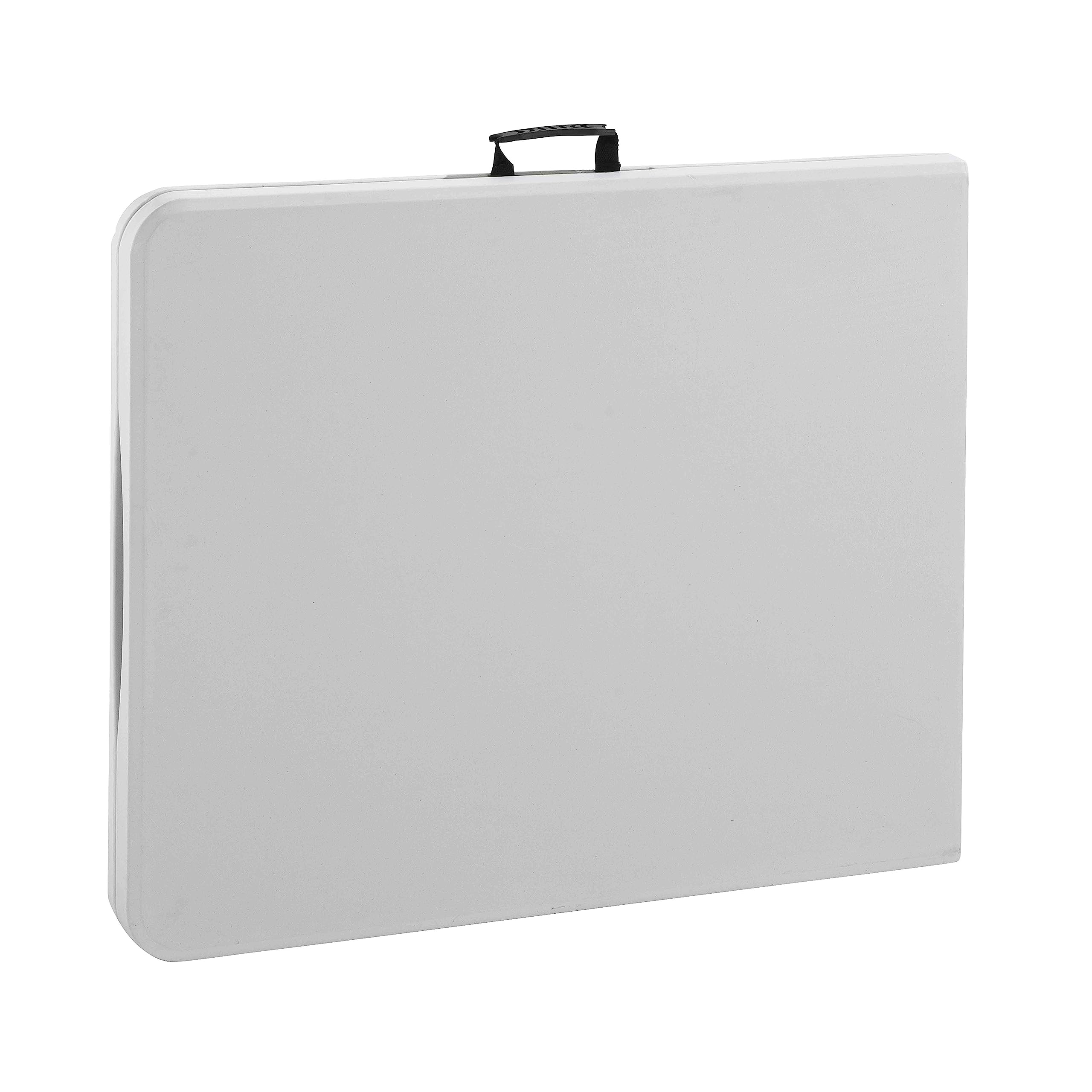 180cm Portable Folding Table for Camping, Picnic, Party & Catering - Stainless Steel Frame with White/Black Top (180x75x74cm) - Perfect for Outdoor Events, Home Use & Commercial Settings