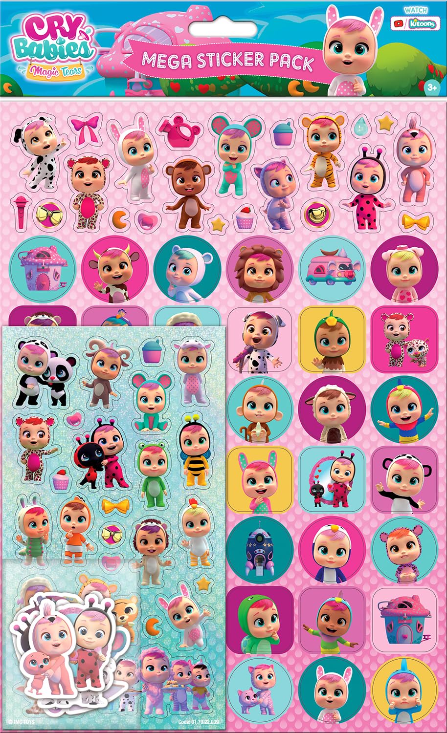 Cry Babies Mega Sticker Pack - Official Reusable Stickers for Kids Rooms & Notebooks