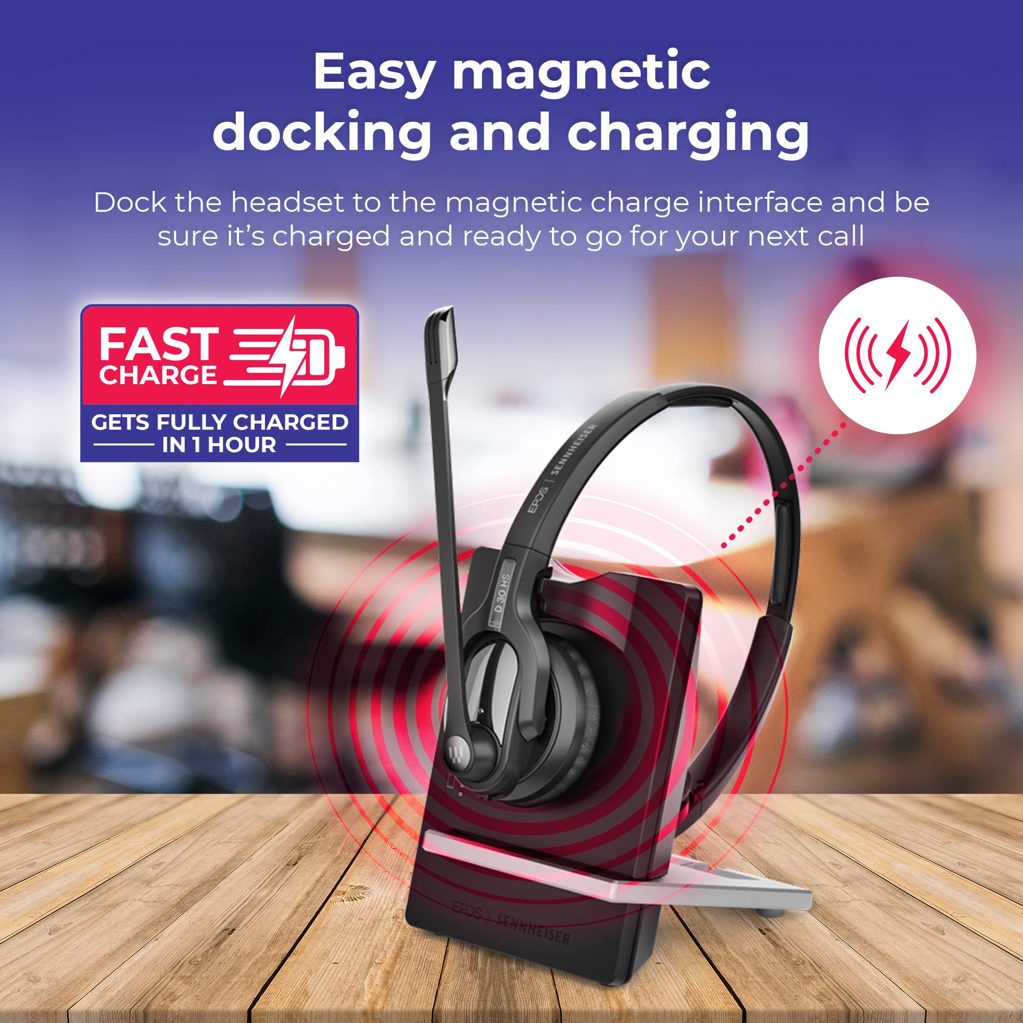 GTW Bundle EPOS Impact D30 USB ML Phone DECT Wireless Headset - Stereo Headset with Microfiber Cloth for Office, Call Center & Remote Work | Noise Cancelling USB Headset for Business Professionals