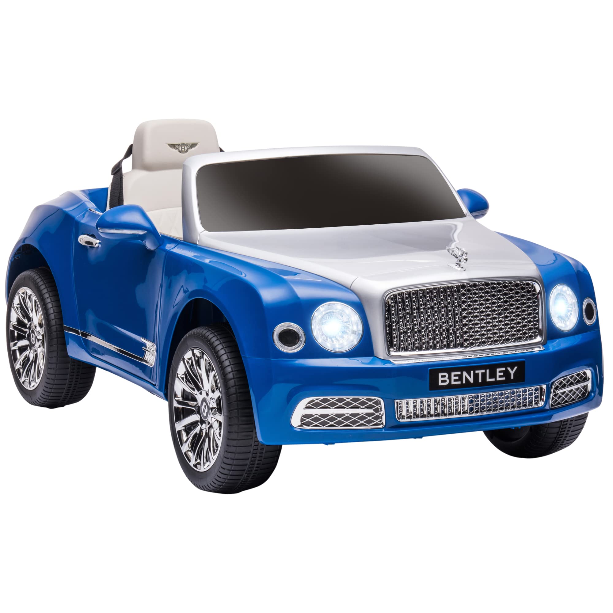 Aosom Bentley Mulsanne 12V Kids Ride-On Car with Remote Control - Battery Powered Toy Car with LED Lights, MP3 Player, Suspension & Realistic Sounds - Perfect for Outdoor Play & Birthday Gifts for Boys & Girls Ages 3-8