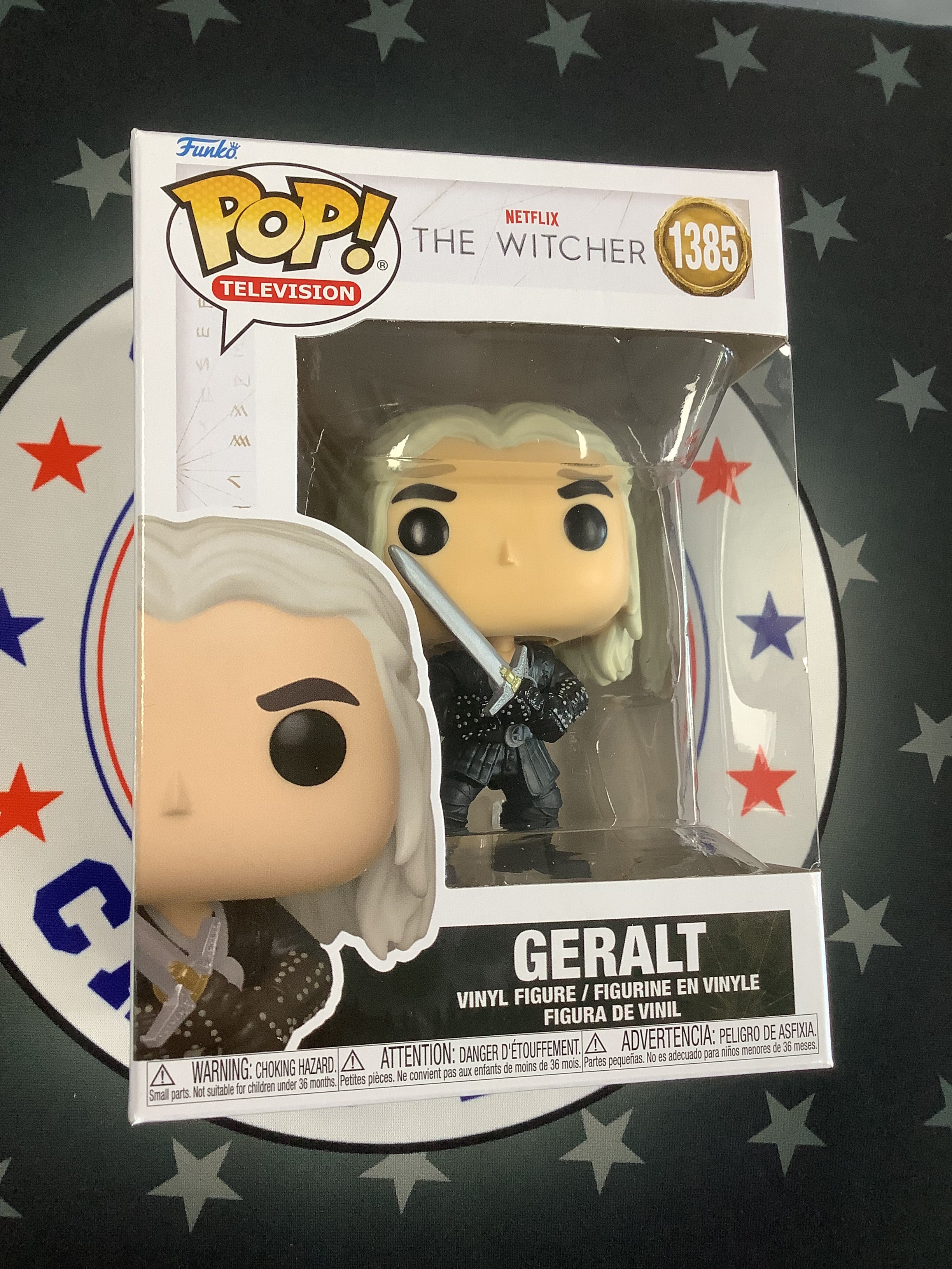 Geralt Funko Pop Vinyl Figure - The Witcher TV Series Collectible (1385) with Protector Case - Perfect for Display, Gifts & Pop Culture Fans