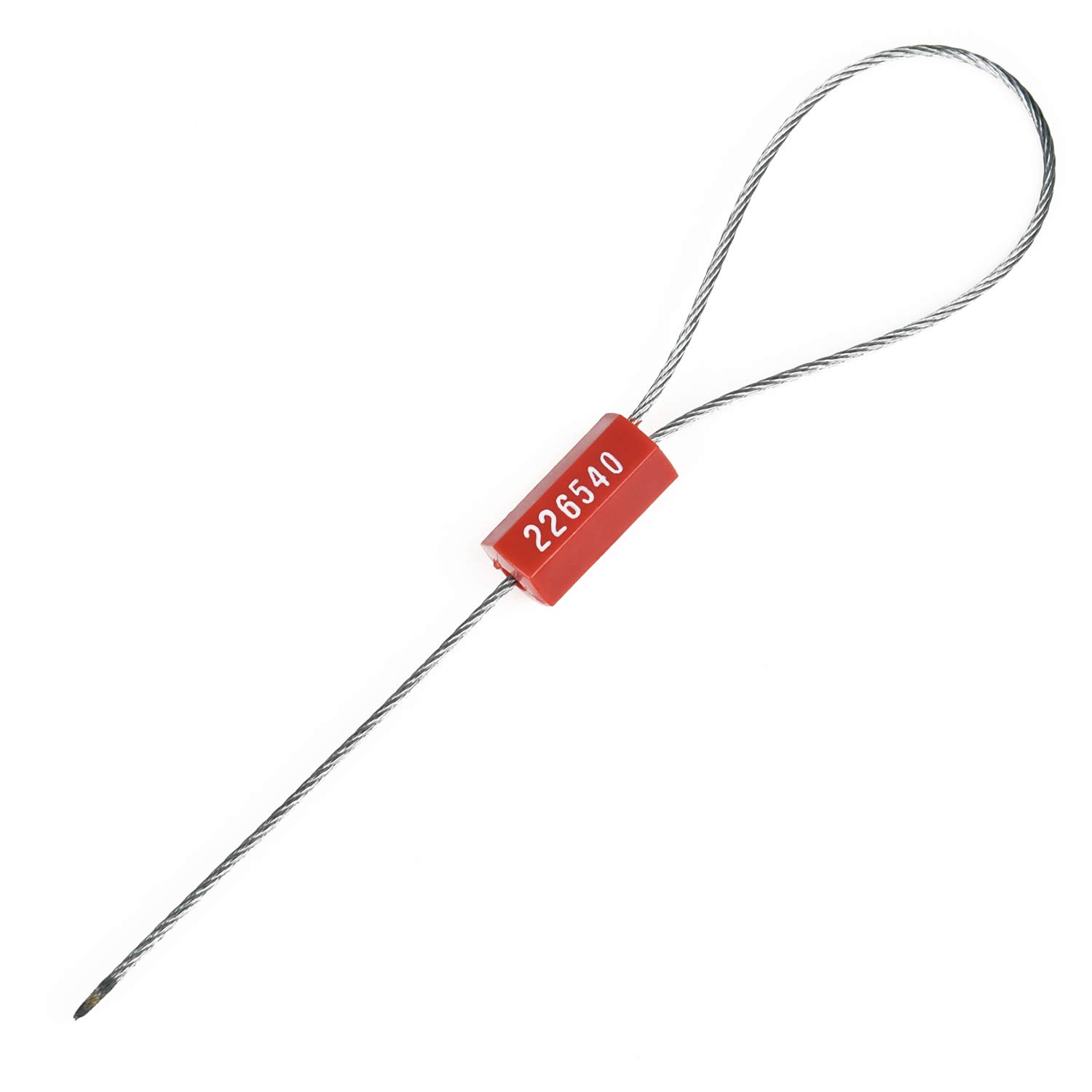 500 Numbered Steel Cable Seals - High Security Wire Tamper Proof Seals with Pull Tight Design for Shipping Containers, Trucks & Logistics (Red) - Ideal for Cargo Security, Warehouse Sealing & Transportation Safety