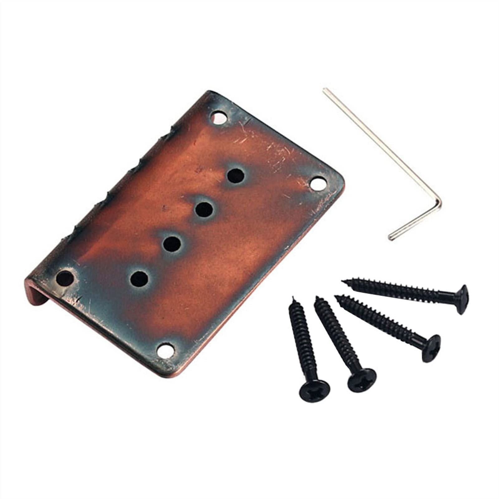 1 Pack 4-String Electric Guitar Bridge Tailpiece with Screws & Wrench - Replacement Part for DIY Guitar Repair & Setup | Perfect for Gibson, Fender & Les Paul Style Guitars