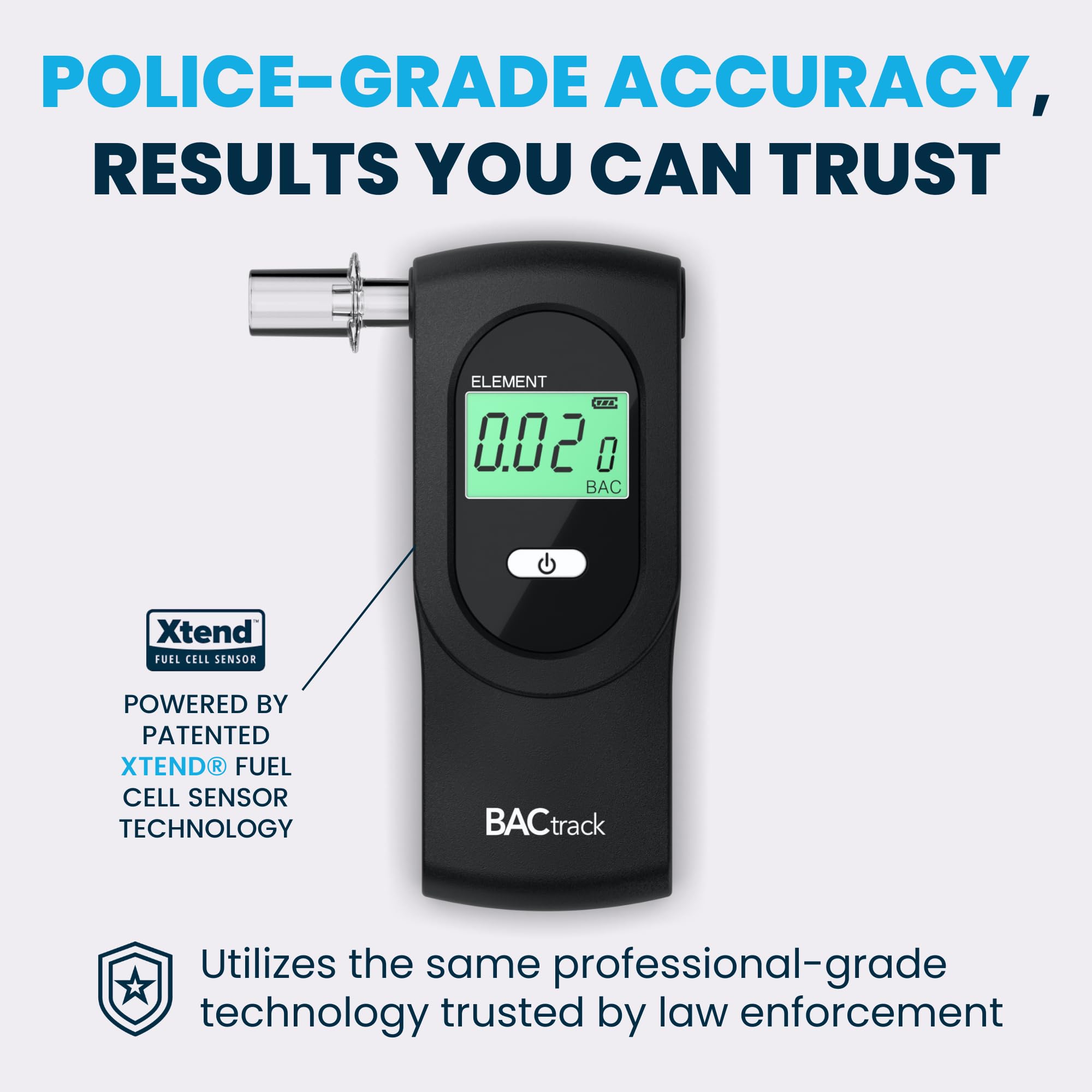 BACtrack Element Professional Breathalyzer with 20 Mouthpieces - Portable Alcohol Tester for Personal & Workplace Safety, DUI Prevention, and Responsible Drinking