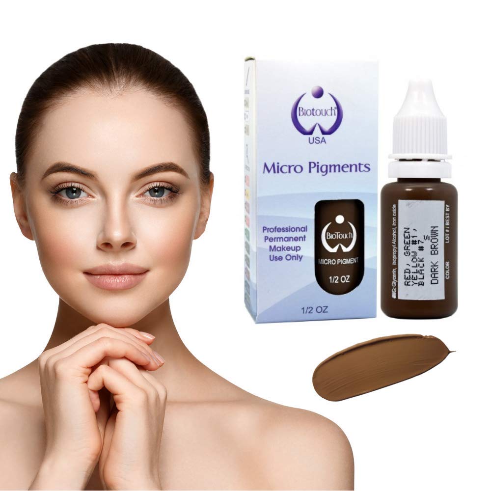 BIO TOUCH Microblading Pigments - 6 Bottles Professional Eyebrow Tattoo Ink Kit for Permanent Makeup | Salon & Home Use | Natural Looking Brows for Microblading, Ombre & Powder Brows