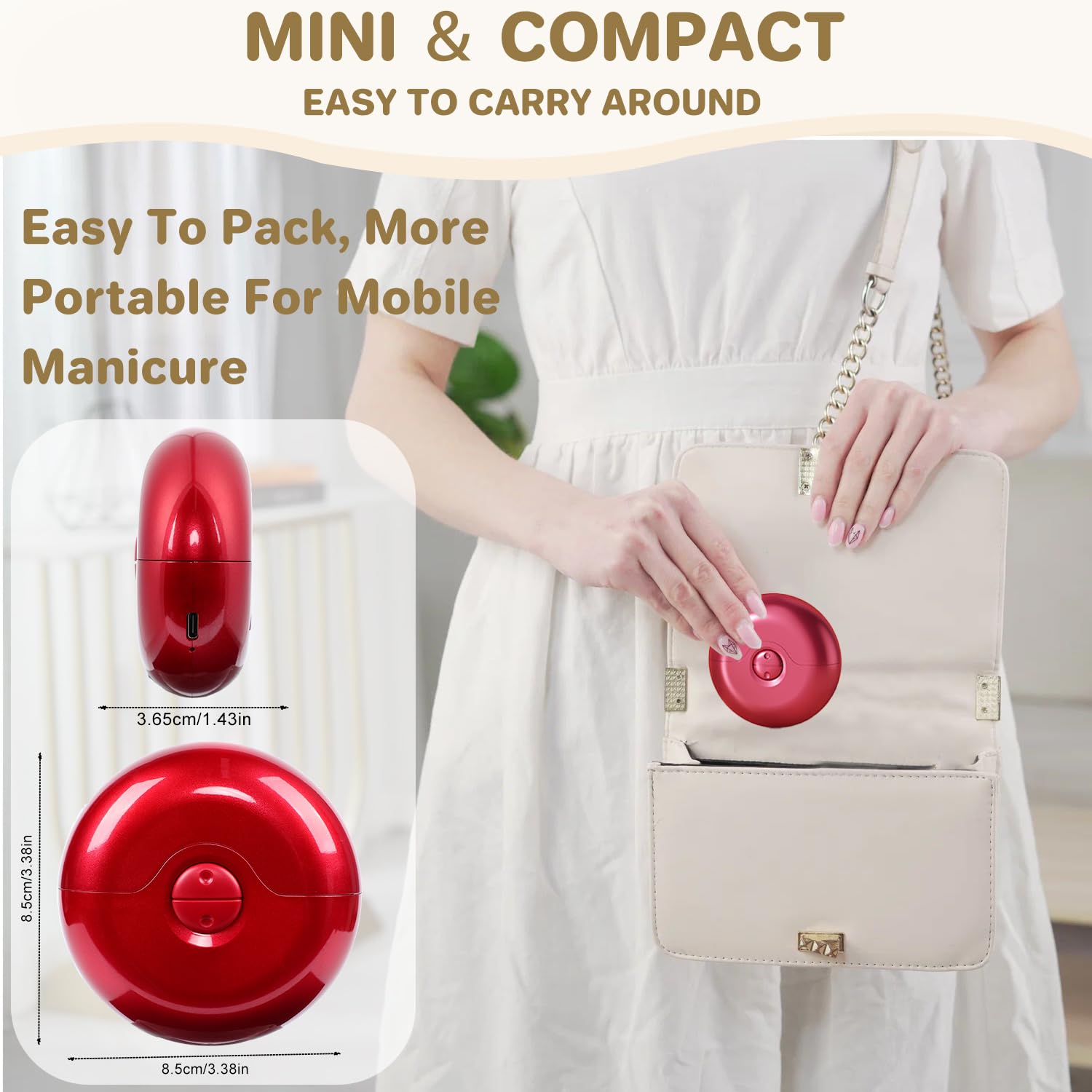 2 in 1 Electric Nail Clipper & Polisher - Automatic Nail Trimmer with 2 Adjustable Speeds, Rechargeable Nail File for Seniors, Kids & Adults (Red) - Perfect for Home, Travel & Salon Use