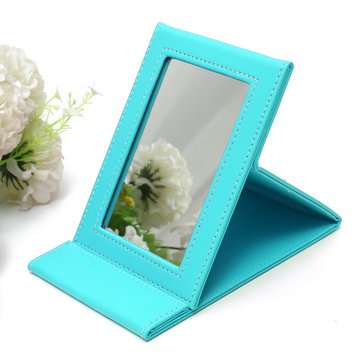 Foldable Mini Mirror - PU Leather Travel Compact Pocket Makeup Mirror for Women | Portable Cosmetic Mirror for Purse, Car, Office & Travel Essentials