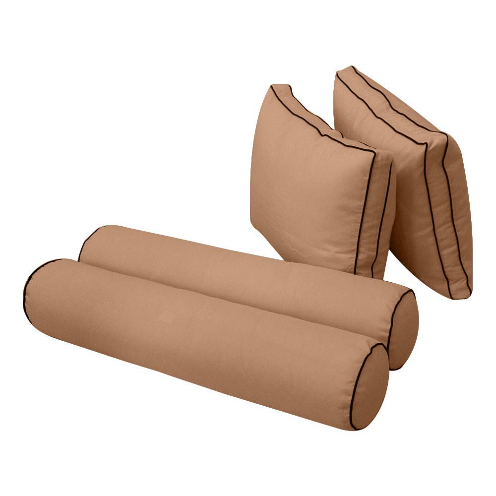 Prolinemax Outdoor Style 1 Twin-XL Daybed Mattress Cover with Contrast Trim - Fitted Bolster Pillow Sheet AD104 - Perfect for Patio, Sunroom, and Guest Bedroom Decor