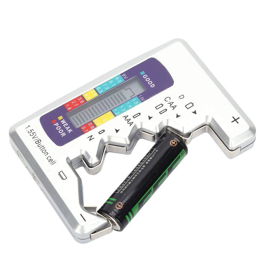 Universal Digital Battery Tester - AA AAA C D 9V 1.5V Button Cell Capacity Checker with LCD Display | Essential Tool for Home, Office & Electronics Maintenance