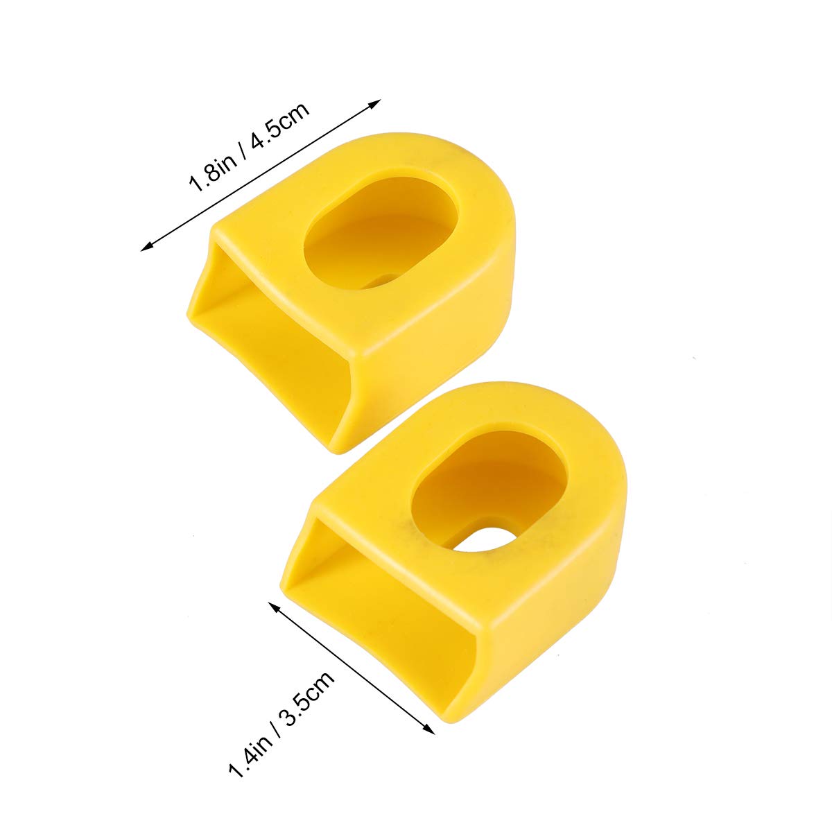 Mountain Bike Crank Arm Protectors - Durable Rubber Covers for MTB & Road Bicycle Crankset (Yellow) | Prevent Scratches & Damage During Riding, Storage & Transport
