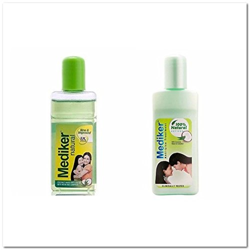 Natural Coconut-Based Mediker Anti-Lice Treatment Combo - 50ml Shampoo & 50ml Oil for Effective Head Lice Removal | Safe for Kids & Adults | Home & School Use