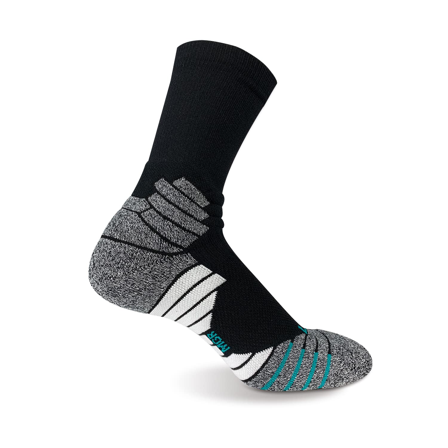 YACCA Men's Basketball Socks with Thick Cushion - Ankle High Athletic Socks for Running, Hiking, Sports & Workout - Breathable Moisture Wicking Socks for Basketball, Gym & Outdoor Activities