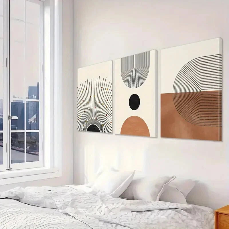 3-Piece Contemporary Shining Sun & Landscape Wall Art Set - Framed Canvas 40x60cm - High Quality Print - 100% Australian Made - Ready to Hang - Perfect for Living Room, Bedroom & Office Decor