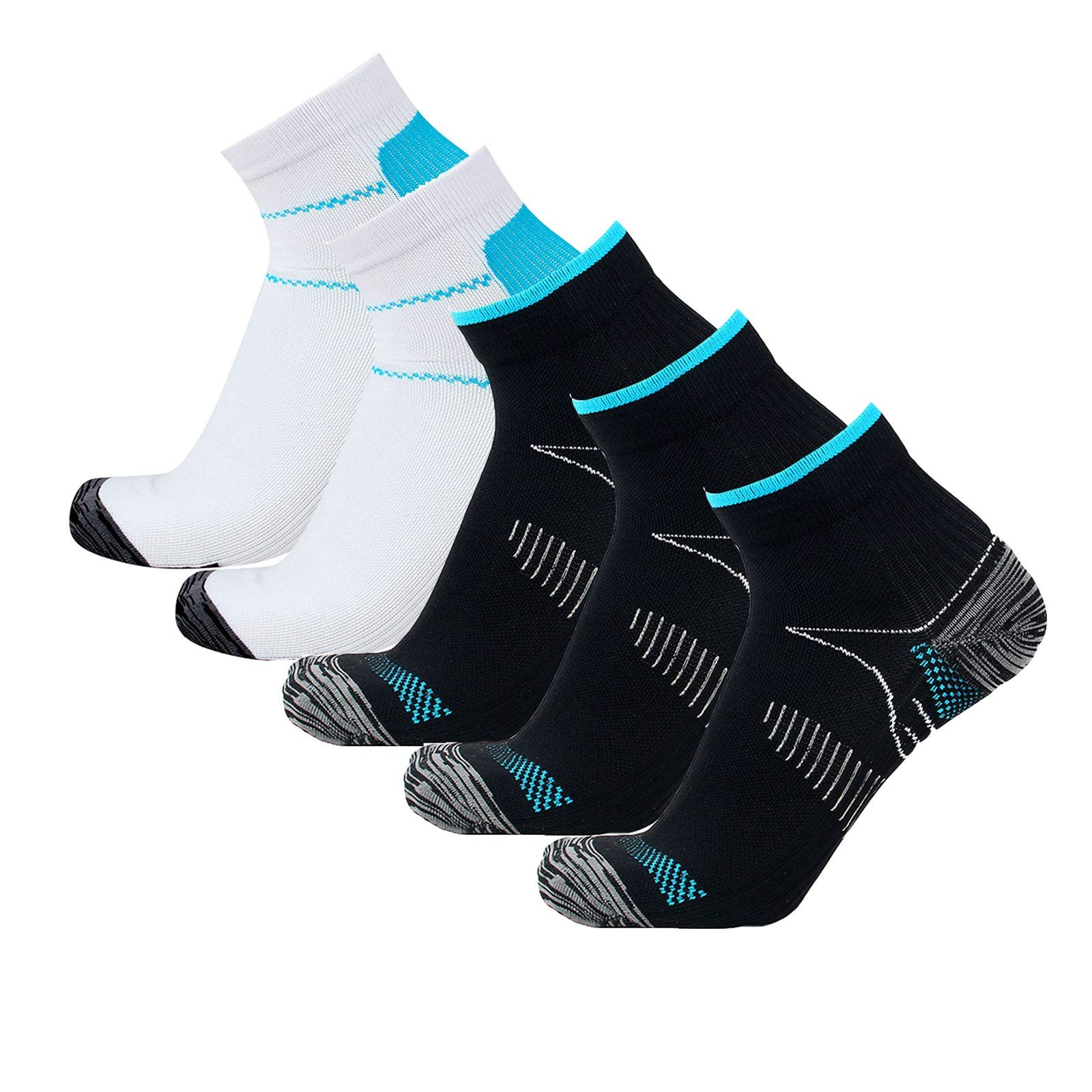 Breathable Compression Socks for Women & Men - Spandex Nylon Blend for All-Day Comfort - Left/Right Foot Design - Perfect for Work, Travel & Sports Recovery