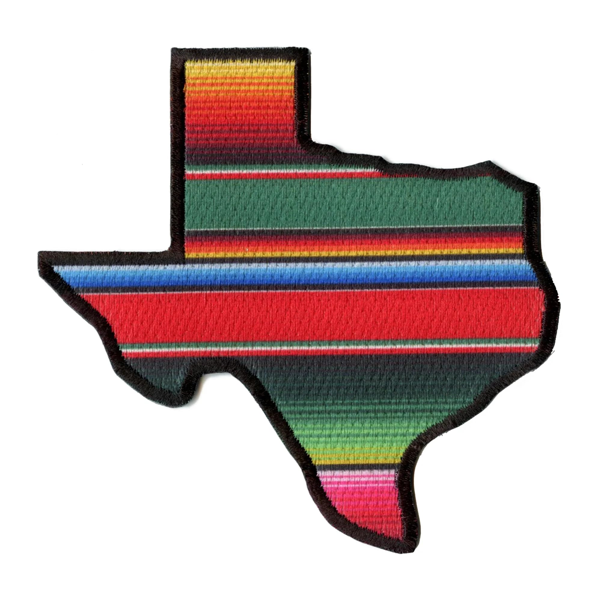 Serape Texas Patch - Hispanic State Embroidered Iron On Applique for Jackets, Hats & DIY Crafts | Authentic Mexican Style Decor