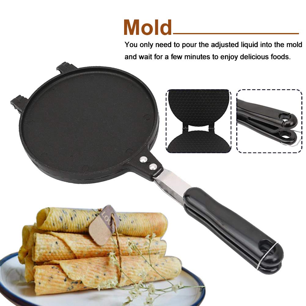 **Electric Waffle Cone Maker & Pancake Iron - 6.7 Inch Double-Sided Nonstick Baking Pan for Crispy Cones, Omelets & Egg Rolls - Perfect for Home Breakfast, Desserts & Party Snacks**