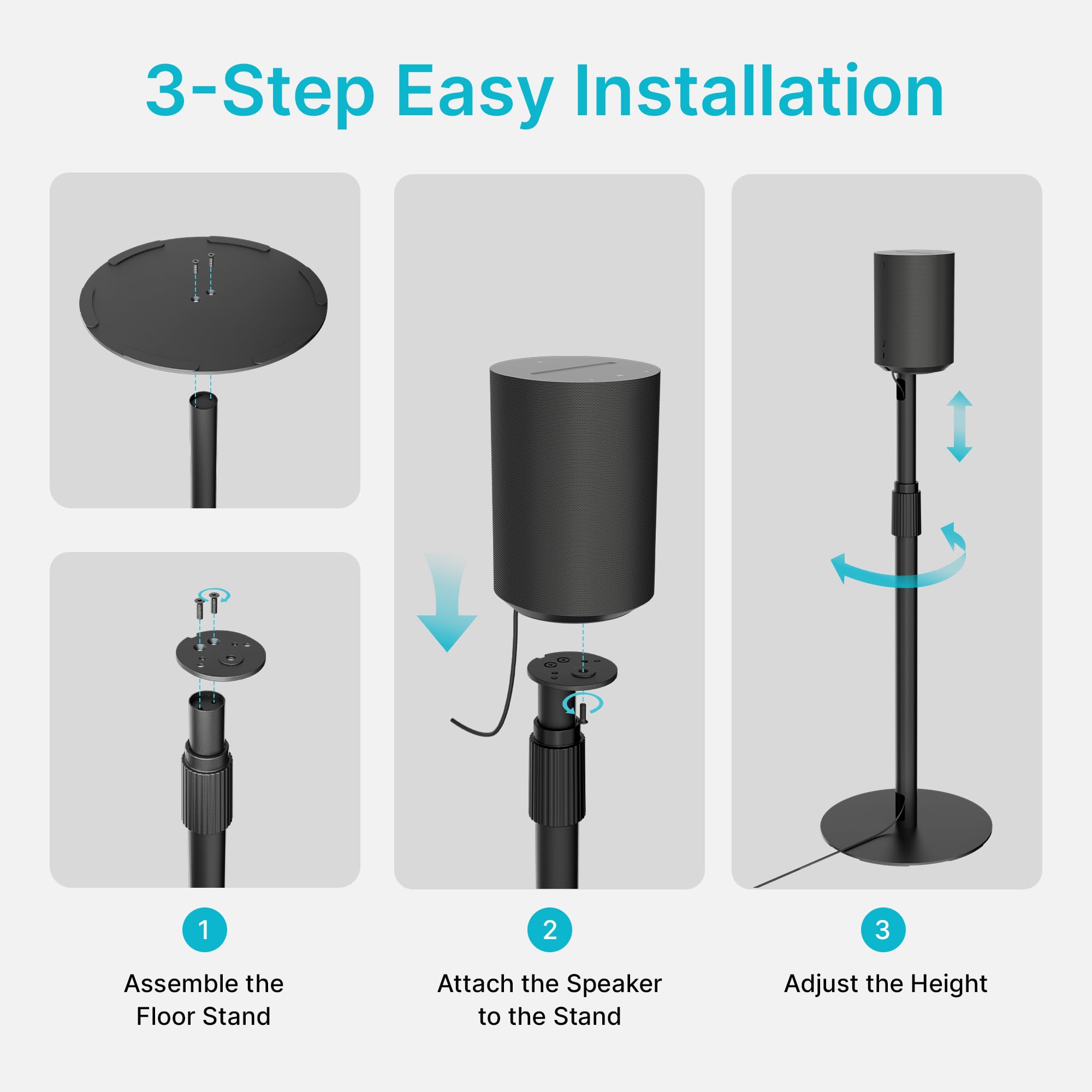 Adjustable Height Speaker Stands for SONOS Era 300 & Era 100 - 42.6