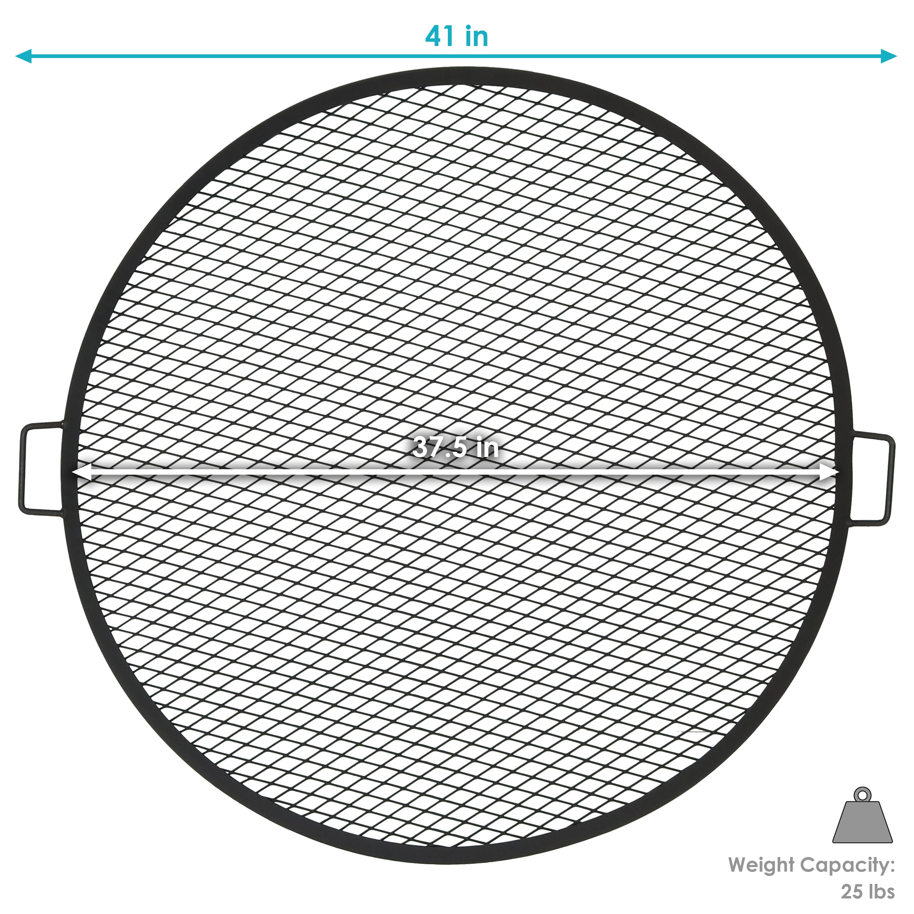 Sunnydaze X Marks Round Cooking Grate - Heavy Duty Campfire Grill for Outdoor BBQ, Picnics & Backyard Grilling - Perfect for Camping, Tailgating & Patio Parties
