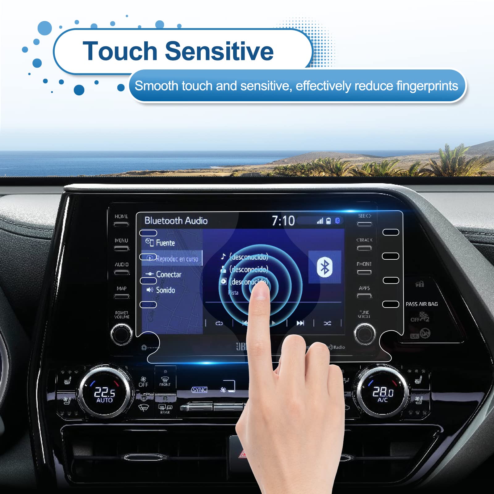 Coleya 8-Inch Tempered Glass Screen Protector for Toyota Highlander 2020-2022 - Scratch-Resistant for Touchscreen Display
