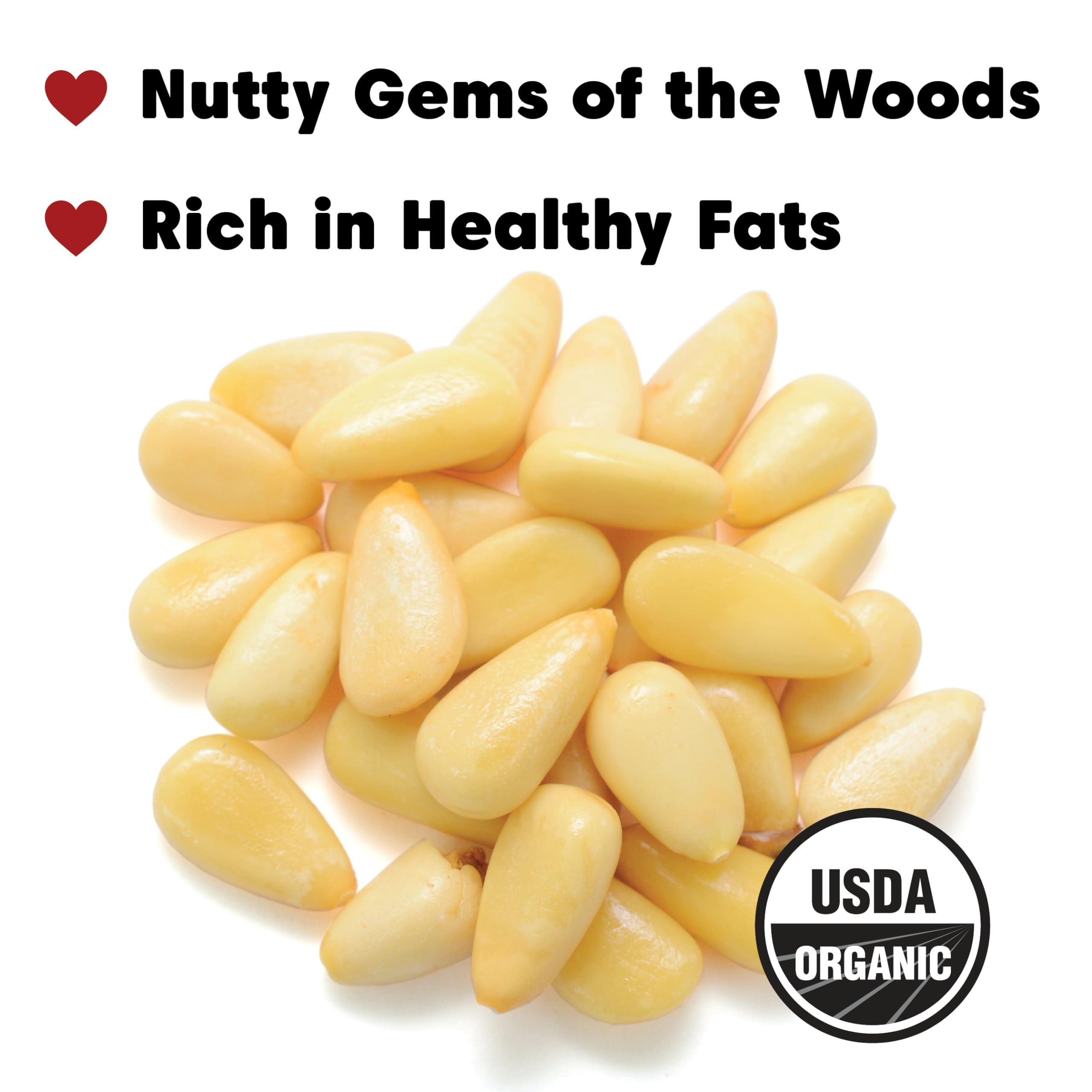 Organic Pine Nuts by Wilderness Poets - Fresh, Sweet, Creamy & Buttery (5lb Bulk) - Perfect for Baking, Cooking & Healthy Snacking