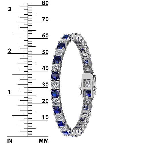 Sterling Silver Tennis Bracelet for Women - 23.5 CTTW Simulated Gemstone Jewelry | Elegant Stackable Bracelet for Party, Wedding & Everyday Wear