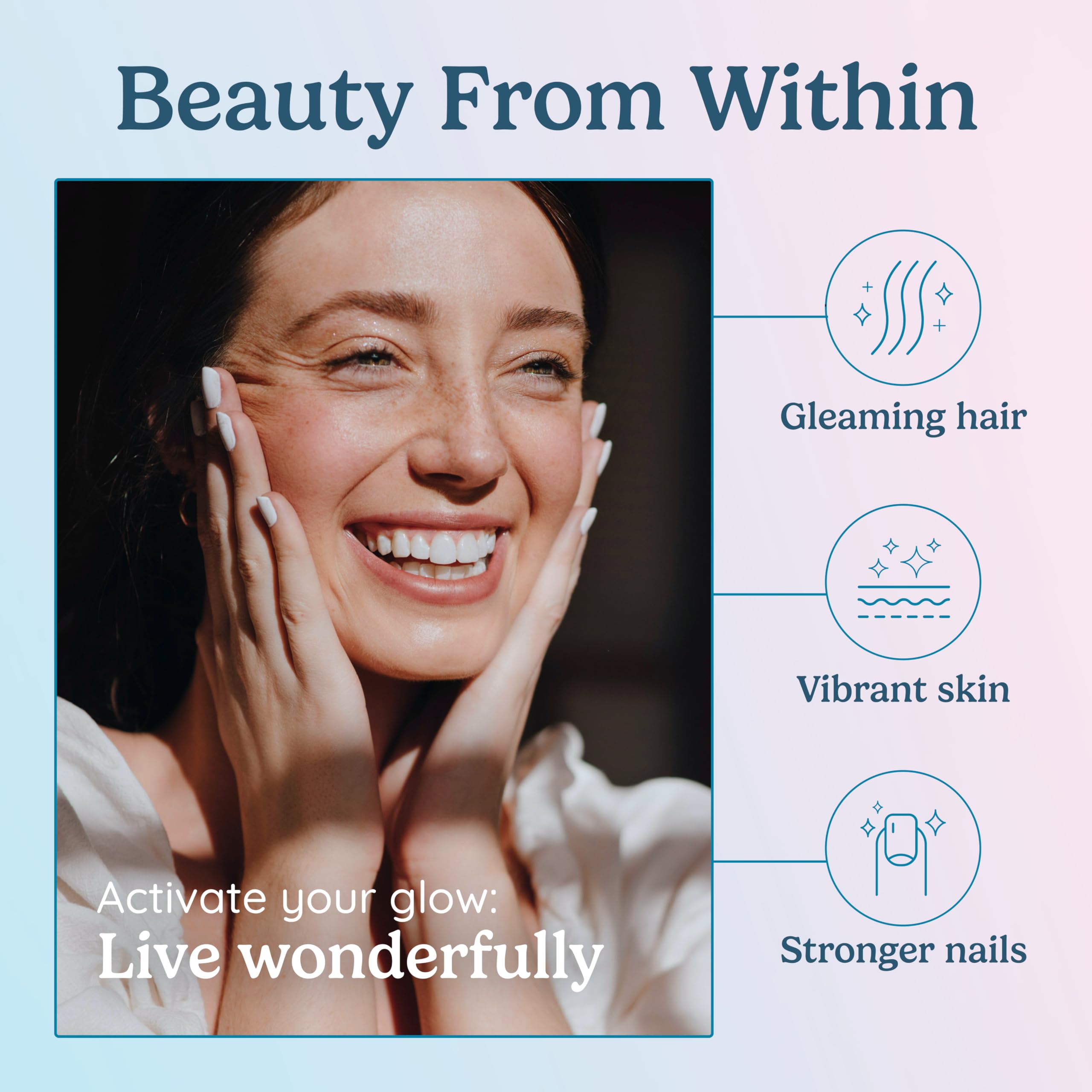 Premium Hair Skin & Nails Vitamins with Bovine Colostrum, Collagen, Hyaluronic Acid, Biotin, Zinc & Lactoferrin - Supports Faster Hair Growth, Stronger Nails & Radiant Skin - 30 Day Supply of Vegan Capsules for Women & Men - Perfect for Daily Beauty Routine & Wellness Support