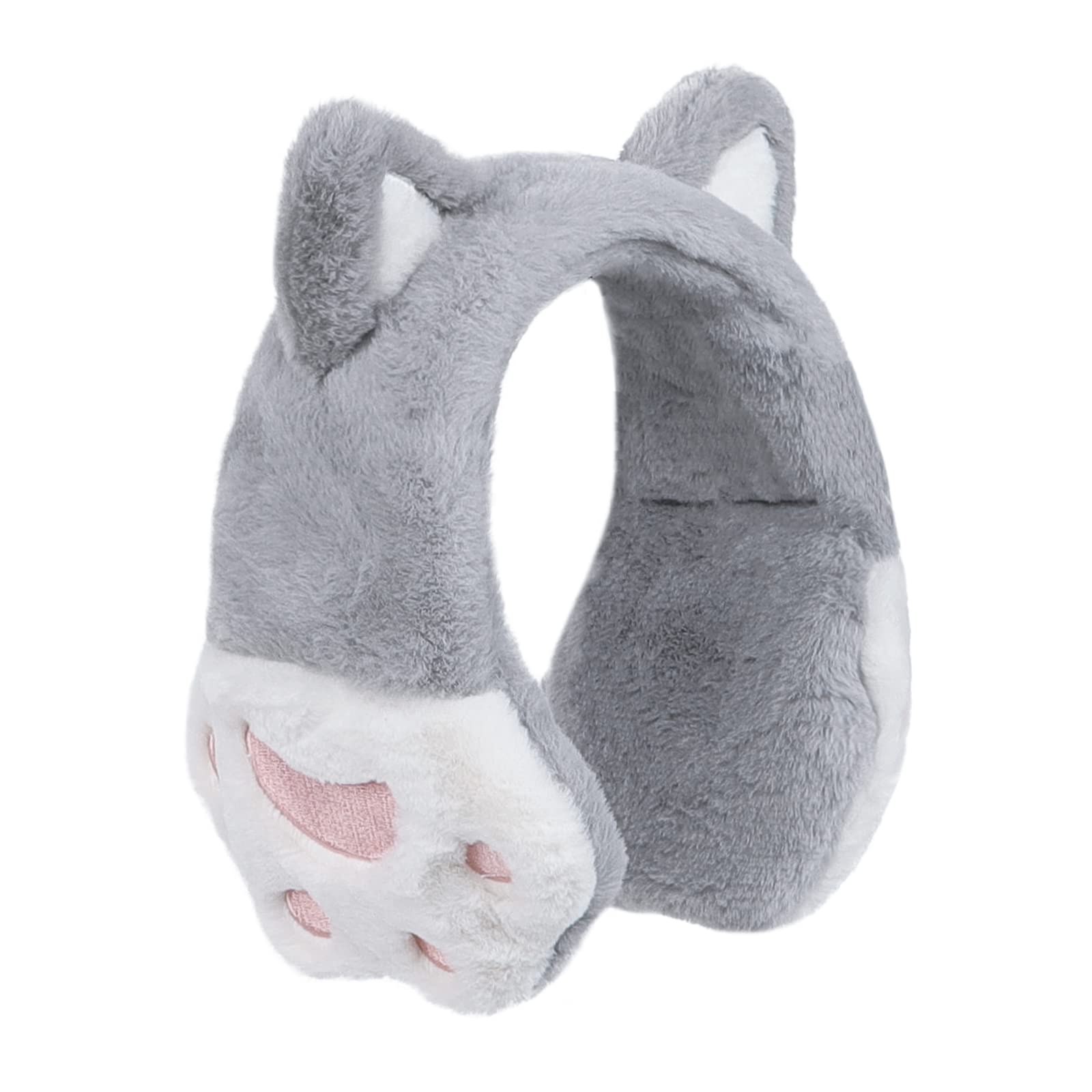 Adjustable Faux Fur Winter Ear Warmers for Women & Girls - Cute Cat Design, Soft Fluffy Earmuffs for Skiing, Outdoor Activities & Cold Weather Protection - One Size Fits All