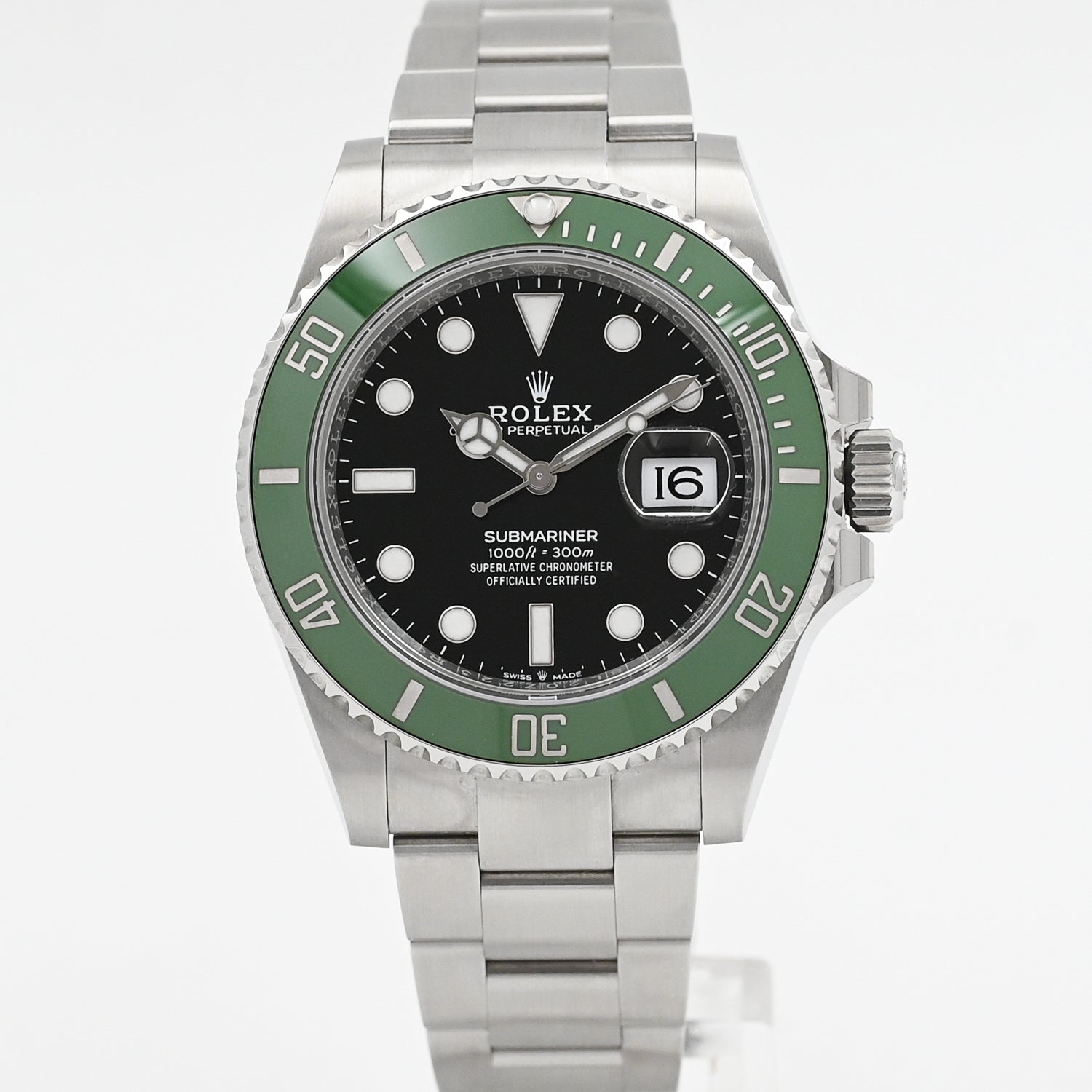 Rolex Submariner Date 41mm Stainless Steel Watch with Green Ceramic Bezel - Luxury Dive Watch for Men, Perfect for Professional Diving, Business Meetings & Special Occasions