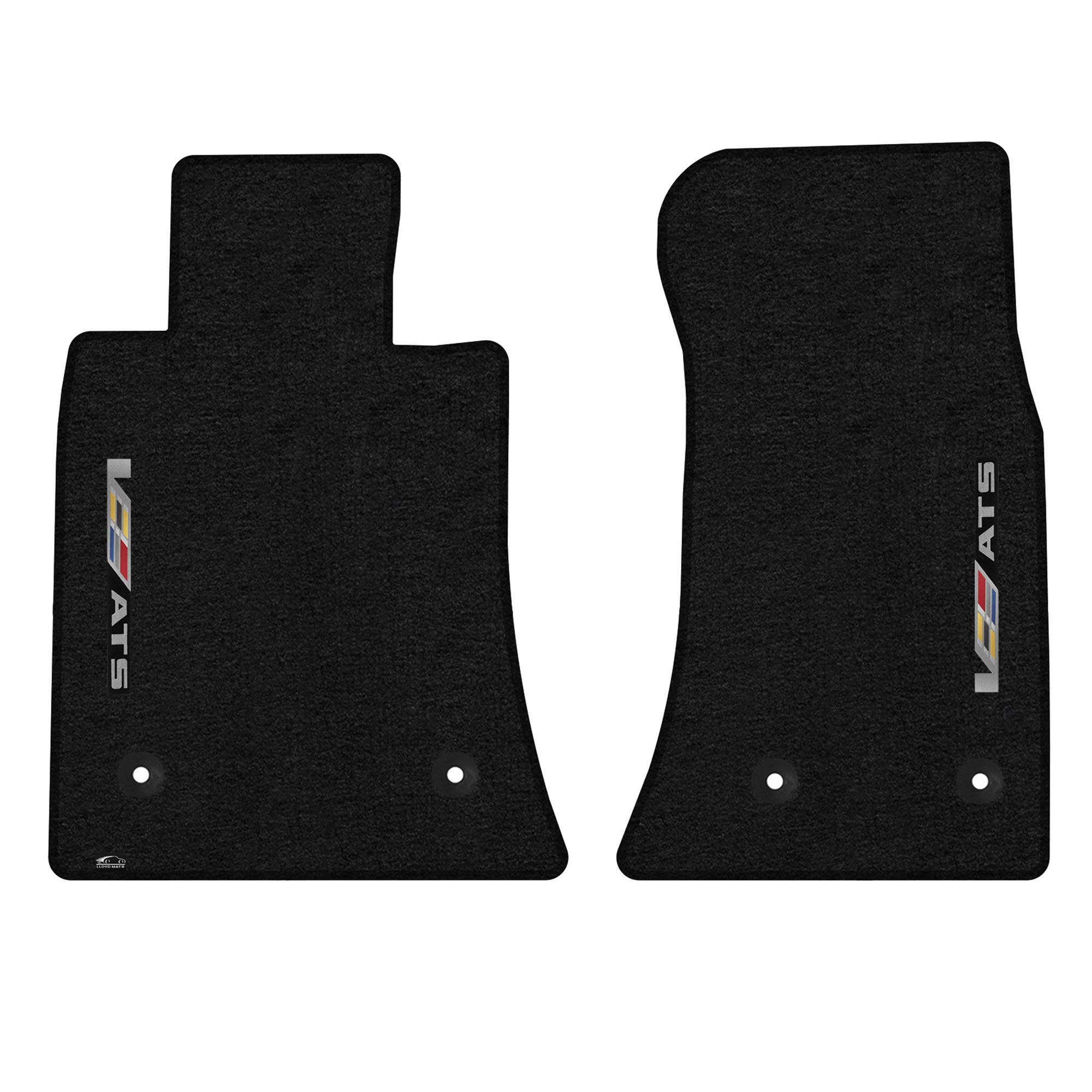 Premium Custom-Fit Carpeted Floor Mats for Cadillac ATS-V Coupe/Sedan 2016 - Charcoal (2-Piece Set with Sideways Logo) | Luxury Car Floor Liners for Enhanced Comfort & Protection - Perfect for Daily Commutes, Road Trips & All-Weather Use