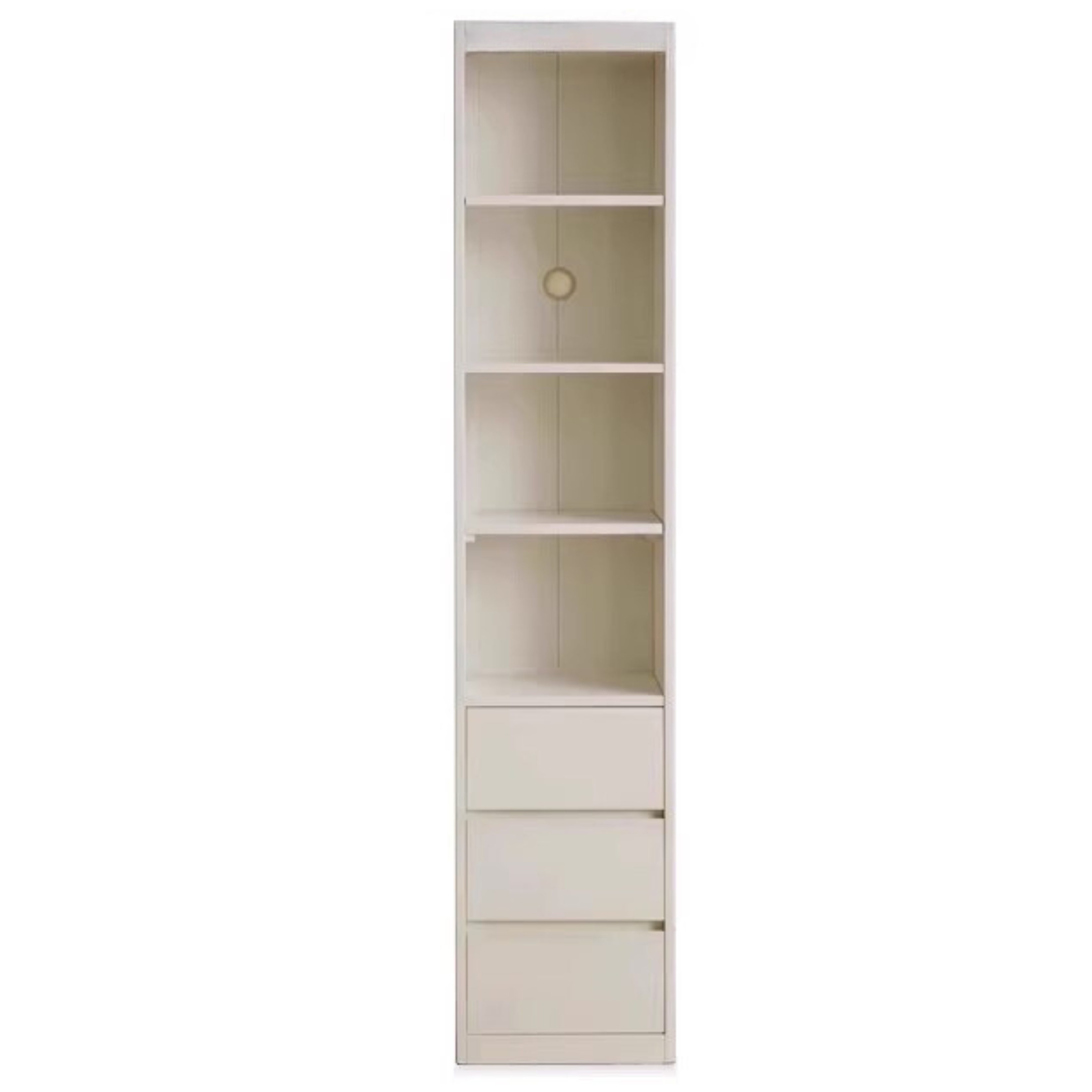 16.5x11.8x78.7 inch / 42.5x30x200 cm / warm white / three-drawer bookcase  (